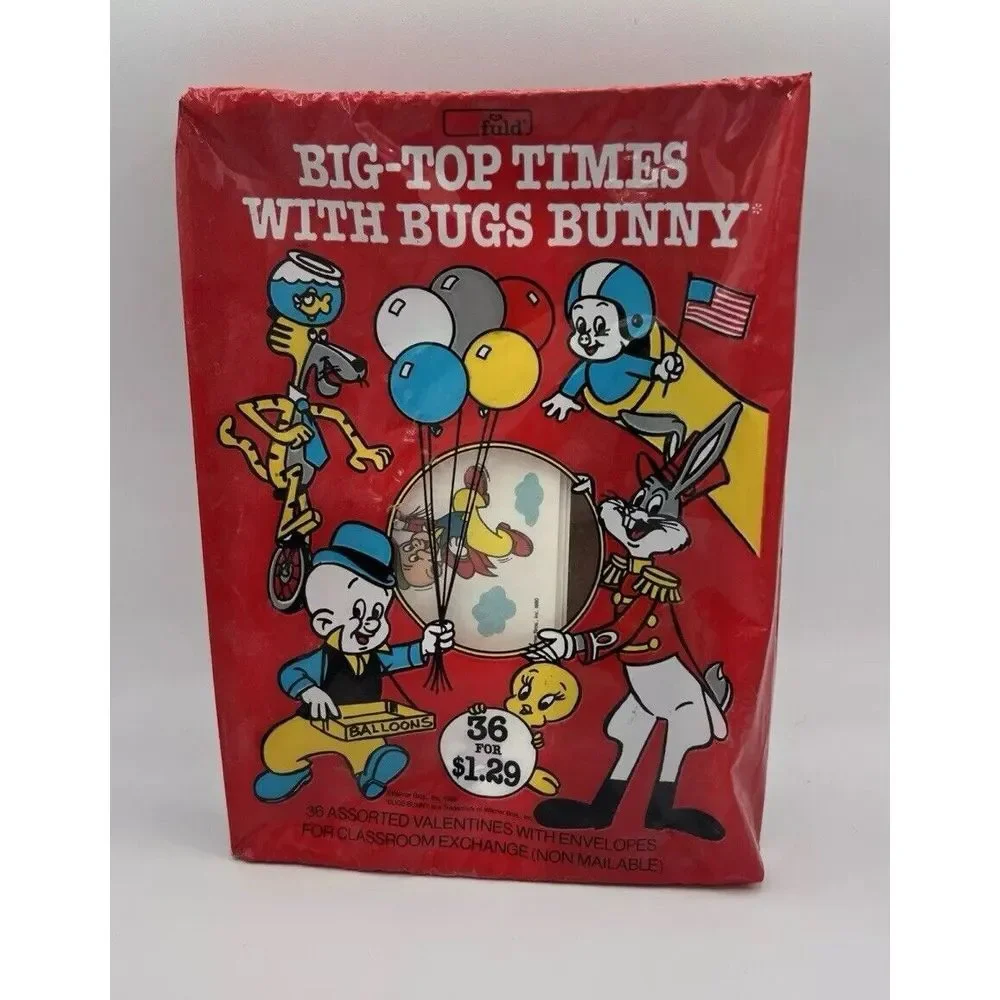 VGT 1980- Fuld Valentines 36 Cards Tweety Bird Bugs Bunny Looney Tunes Y2K Retro